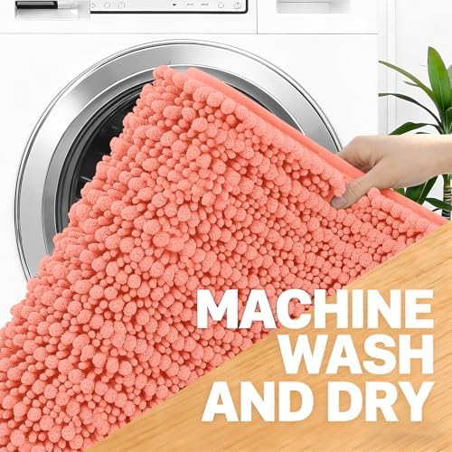 OLANLY U-Shaped Toilet Rug 24x20, Thick Soft Absorbent Chenille Contour Rug