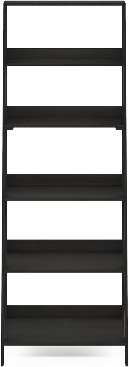 Furinno Ladder Book Shelf, 6-Tier Ladder Shelf, Open Design Bookshelf, Display Storage Bookcase, 14.8" x 23.6" x 66.2", Living Room, Home Office, Espresso