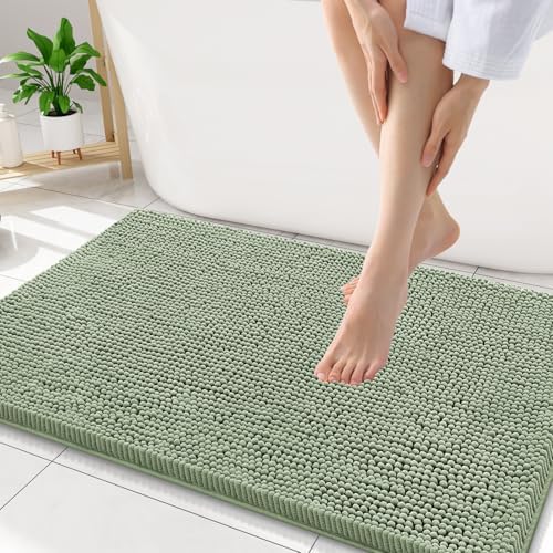 Smiry Bathroom Rugs 34X21, Luxury Chenille Extra Soft Absorbent Bath Mat