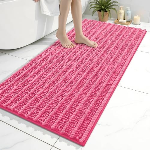 Arotive Bathroom Rugs Mat 47x24, Soft Absorbent Chenille Shaggy Bath Mat