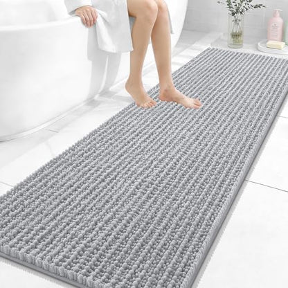 OLANLY Bathroom Runner Rugs 70x24, Thick Soft Absorbent Chenille Bath Rugs