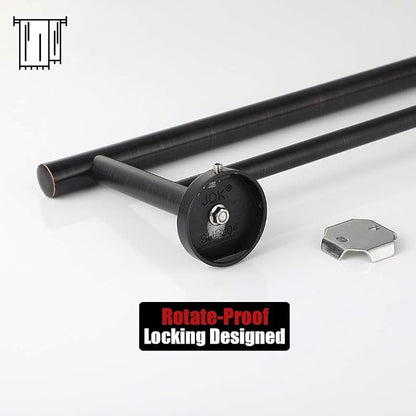 JQK Double Towel Bar Oil Rubbed Bronze, 20.5 Inch 304 Stainless Steel Thicken 0.8mm Towel Rack Bathroom, Towel Holder ORB Wall Mount, Useable Length 18 Inch, TB100L18-ORB