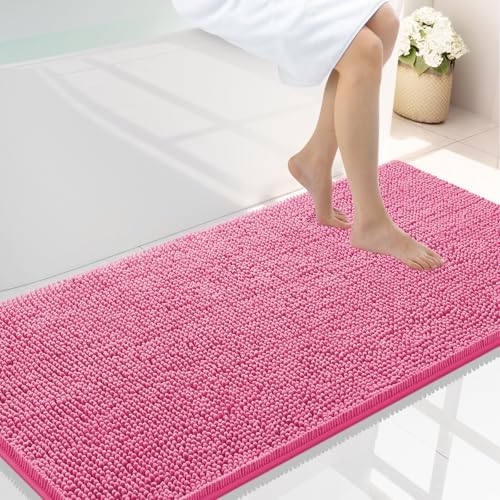 Smiry Bathroom Rugs 44X24, Luxury Chenille Extra Soft Absorbent Bath Mat