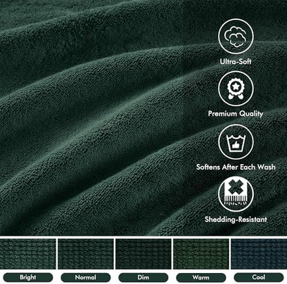 Madison Park Cotton Bath Sheet 2 Piece Oversized, 800GSM, 34" x 68" Green