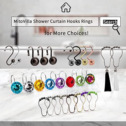 Aqua Diamond Crystal Bling Shower Curtain Hooks Rings for Bathroom,12PCS