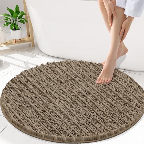 Smiry Bathroom Rugs Round 30X30, Extra Soft Rubber Backing Bath Mats