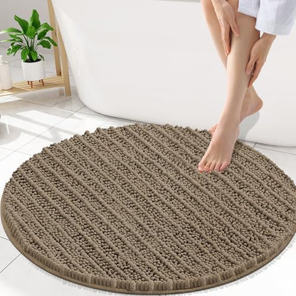 Smiry Bathroom Rugs Round 30X30, Extra Soft Rubber Backing Bath Mats