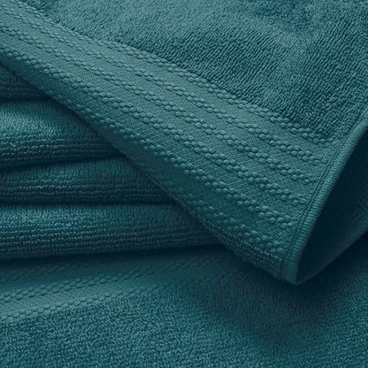 GLAMBURG Ultra Soft 6-Piece Hand Towel Set 16x28-100% Ringspun Cotton - Durable & Highly Absorbent Hand Towels - Ideal for use in Bathroom, Kitchen, Gym, Spa & General Cleaning - Teal