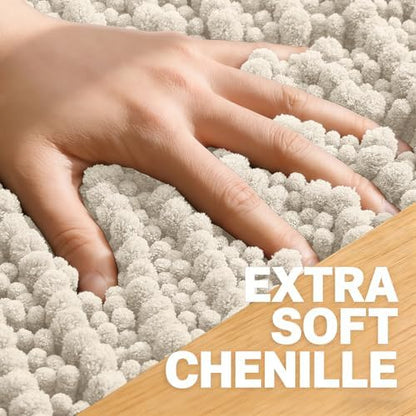OLANLY Bathroom Runner Rugs 59x24, Thick Soft Absorbent Chenille Bath Rugs