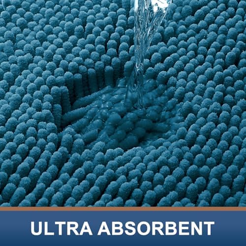 Smiry Bathroom Rugs 34X21, Luxury Chenille Extra Soft Absorbent Bath Mat