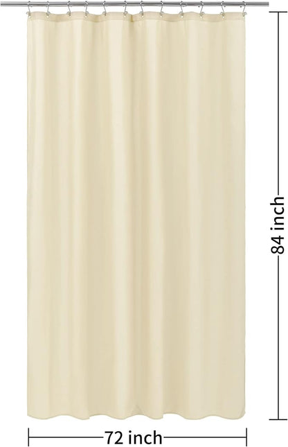 ALYVIA SPRING Extra Long Waterproof Fabric Shower Curtain Liner Cream 72x84 | 3 Magnets, Soft Cloth & Hotel Quality, Machine Washable, Light-Weight, Extra Long Size