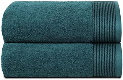 Belizzi Home Ultra Soft 2 Pack Oversized Bath Towel Set 28x55 inches, 100% Cotton Large Bath Towels, Ultra Absorbant Compact Quickdry & Lightweight Towel, Ideal for Gym Travel Camp Pool - Teal