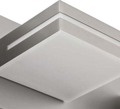 SineRise LED Modern Bathroom Vanity Light Fixtures, Modern Acrylic Bathroom Wall Lighting Fixtures Over Mirror, 3-Light, 24-Inch, Nickel, White