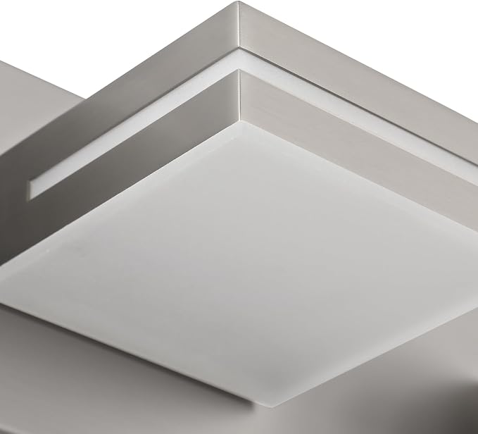 SineRise LED Modern Bathroom Vanity Light Fixtures, Modern Acrylic Bathroom Wall Lighting Fixtures Over Mirror, 5-Light, 40-Inch, Nickel, White
