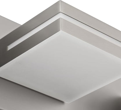 SineRise LED Modern Bathroom Vanity Light Fixtures (3-Light, 24-Inch, Dimmable), Brushed Nickel Modern Acrylic Bathroom Wall Lighting Fixtures Over Mirror (Cool White 6000K)