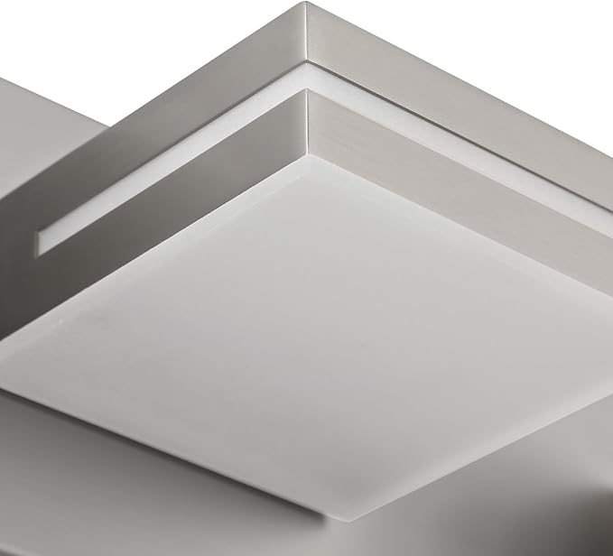 SineRise LED Modern Bathroom Vanity Light Fixtures (6-Light, 48-Inch, Dimmable), Brushed Nickel Modern Acrylic Bathroom Wall Lighting Fixtures Over Mirror (Cool White 6000K)