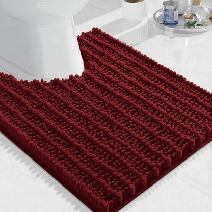 Arotive Toilet Rugs U-Shaped 24x20, Soft Absorbent Chenille Shaggy Bath Mat