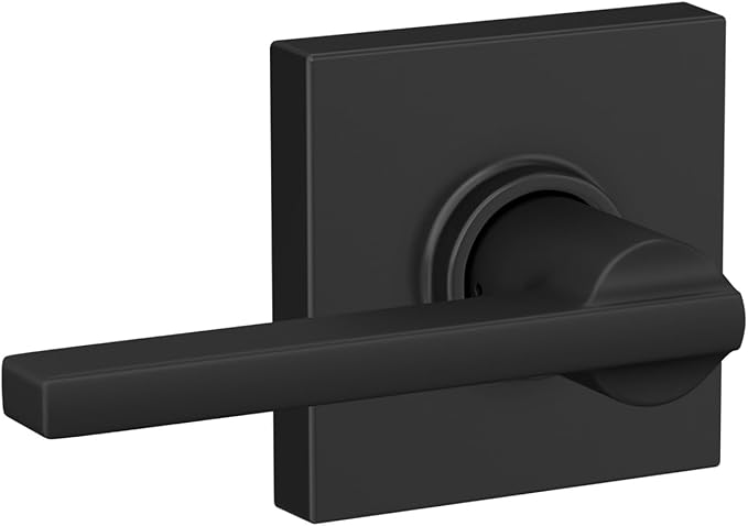 Schlage F10 LAT 622 COL Latitude Collins Passage Lever for Interior Hall and Closet, Matte Black