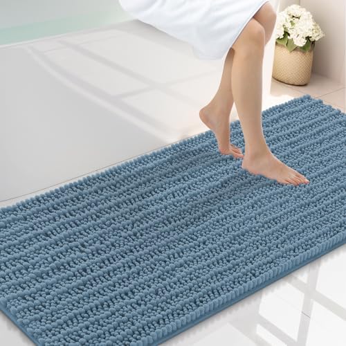 Smiry Bathroom Rugs 59X24, Extra Soft Rubber Backing Chenille Bath Mats