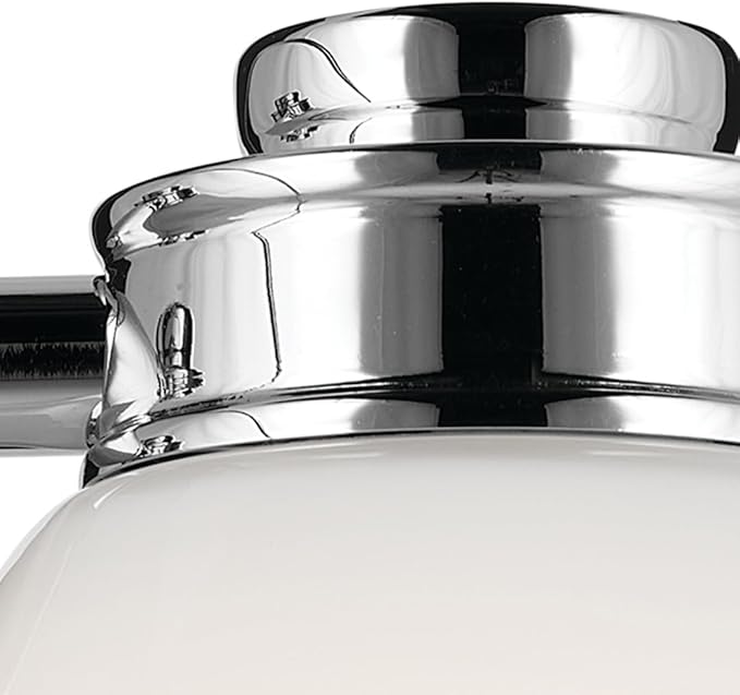 Kichler Shae 5" 1-Light Wall Sconce with White Opal Glass in Chrome, Modern, for Vanity, Fireplace, Buffet, Hallway, Vanity Mirror, (8.25" H x 5" W), 55200CH
