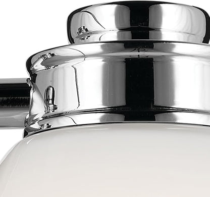 Kichler Shae 5" 1-Light Wall Sconce with White Opal Glass in Chrome, Modern, for Vanity, Fireplace, Buffet, Hallway, Vanity Mirror, (8.25" H x 5" W), 55200CH