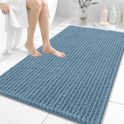 OLANLY Large Bathroom Rugs 44x32, Thick Soft Absorbent Chenille Bath Rugs
