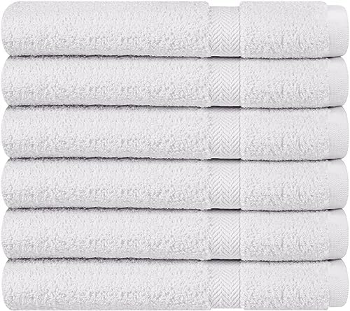 Towel and Linen Mart 100% Cotton White 12 Pack Medium Bath Towel Set, Quick Dry, Super Absorbent, Light Weight, Soft Feel, Premium Towels for Hotel, Spa and Bathroom (24 X 48 12 Pack White)