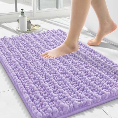 Smiry Bathroom Rugs 24X16, Extra Soft Rubber Backing Chenille Bath Mats