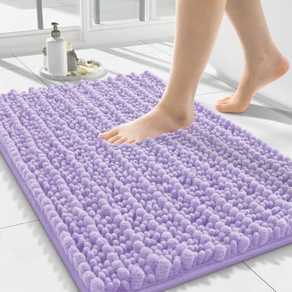 Smiry Bathroom Rugs 24X16, Extra Soft Rubber Backing Chenille Bath Mats