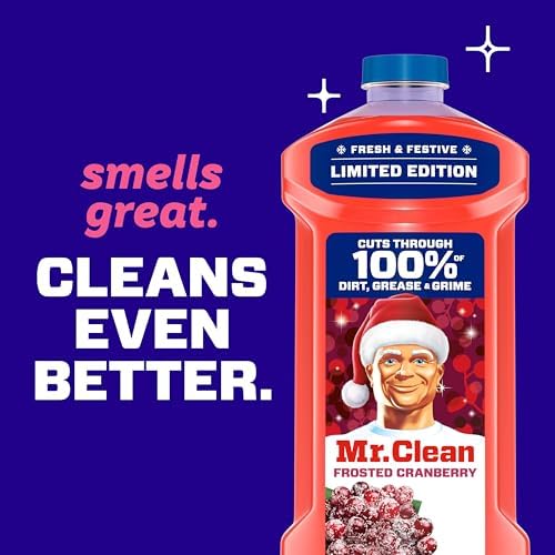 Mr. Clean All Purpose Cleaner, Cleaning Liquid, Frosted Cranberry, 41 Fl Oz (Pack of 4)