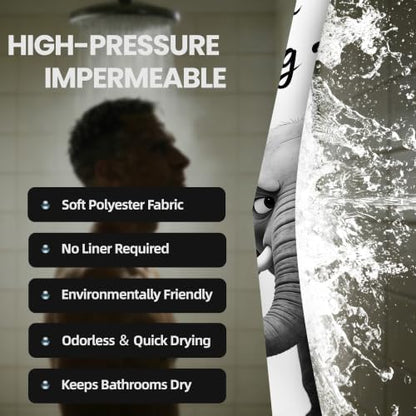 Extra Tall Shower Curtain XL are You Pooping Elephant, 70 x 84 Inchs