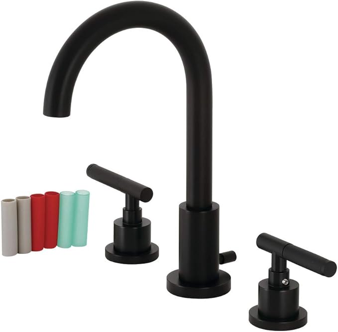 Fauceture FSC8920CKL Kaiser Widespread Bathroom Faucet with Pop-Up Drain, Matte Black