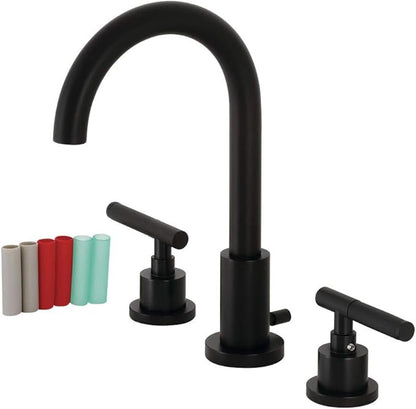 Fauceture FSC8920CKL Kaiser Widespread Bathroom Faucet with Pop-Up Drain, Matte Black