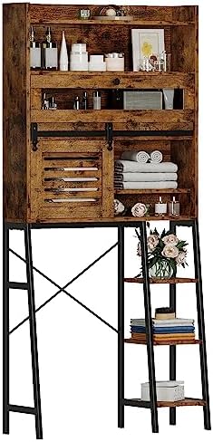 IRONCK Over The Toilet Storage Cabinet with Sliding Barn Door