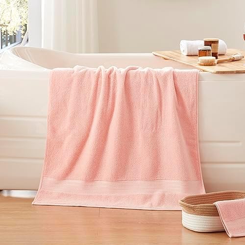 COZYART Luxury Bath Sheet, 35x70, Pink 100% Turkish Cotton 650 GSM