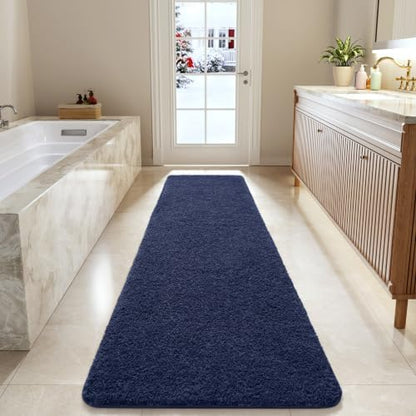 LOCHAS Bathroom Rug Runner 24x84 Inch, Bath Rugs Non Slip, Navy