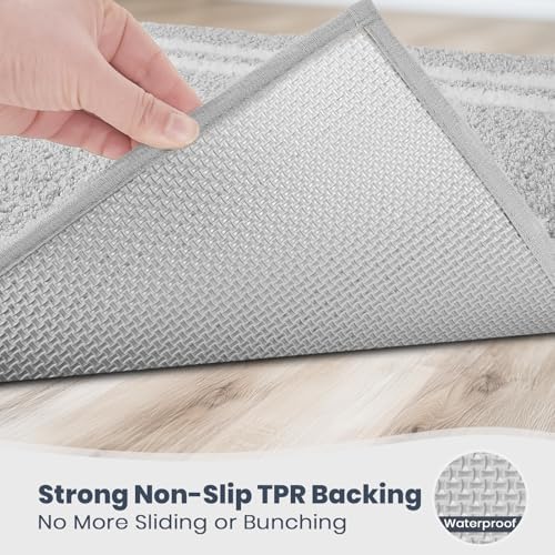 PURRUGS Bathroom Rug, Bath Mat, 24" x 36", Light Grey