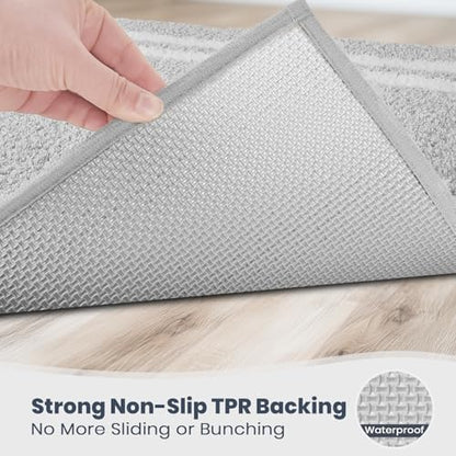 PURRUGS Bathroom Rug, Bath Mat, 24" x 36", Light Grey