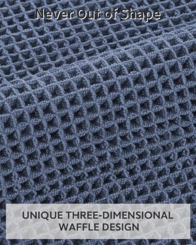 tchdio Waffle Bath Mat-Runner Rug, Super Absorbent Non Slip Bath Mats for Bathroom Machine Washable Long Rugs with Tassels, Bath Rugs for Bathroom Floor Beside Tub, 2' x 6'(24" x 72"), Blue