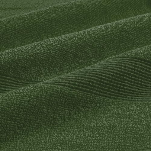 Belizzi Home 8 Piece Towel Set 100% Ring Spun Cotton, 2 Bath Towels 27x54, 2 Hand Towels 16x28 and 4 Washcloths 13x13 - Ultra Soft Highly Absorbent Machine Washable Hotel Spa Quality - Olive Green