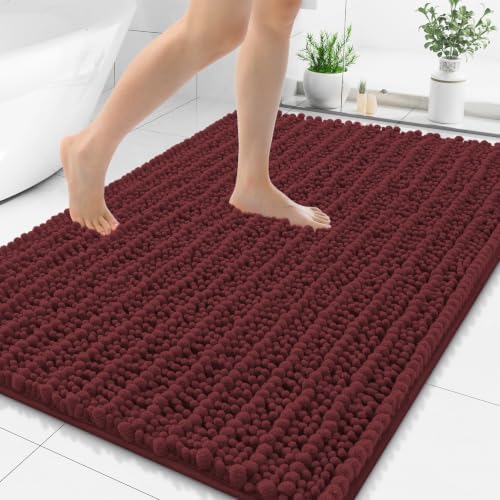 Smiry Bathroom Rugs 48X32, Extra Soft Rubber Backing Chenille Bath Mats