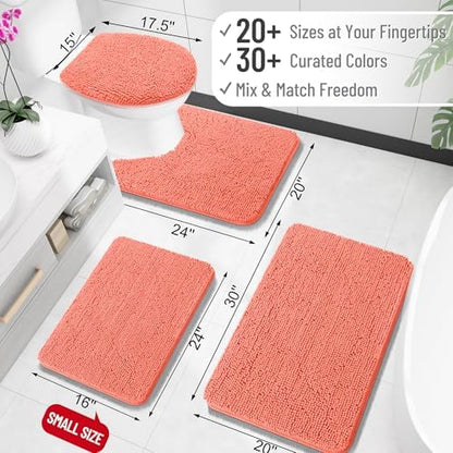 OLANLY Toilet Rugs U-Shaped 20x20, Soft Absorbent Chenille Contour Rugs