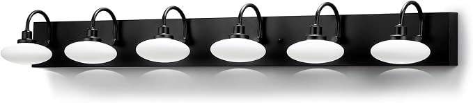 Matt Black LED Vanity Lighting Fixtures,6 Lights Vanity Light Black,Vanity Lighting Fixtures Over Mirror,Bathroom Vanity Light black 6 Lights,Modern Bathroom Vanity Light,3000K-6000K,Dimmable