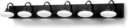 Matt Black LED Vanity Lighting Fixtures,6 Lights Vanity Light Black,Vanity Lighting Fixtures Over Mirror,Bathroom Vanity Light black 6 Lights,Modern Bathroom Vanity Light,3000K-6000K,Dimmable