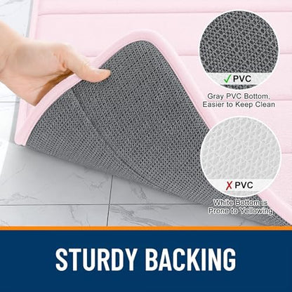 OLANLY Memory Foam Long Bathroom Rugs Runner 47x20, Super Soft Absorbent