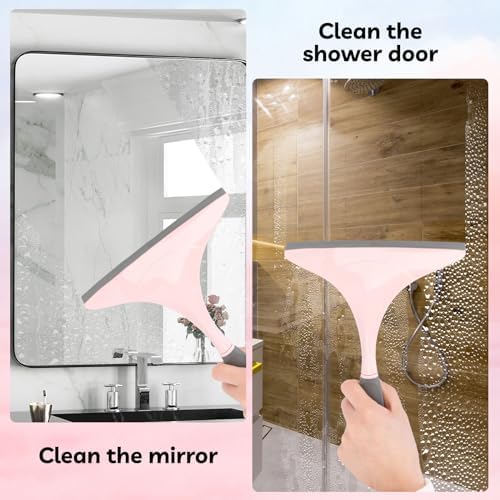 CALBEAU Pink Toilet Brush and Holder Set, 14 PCS Bathroom Cleaning Kit
