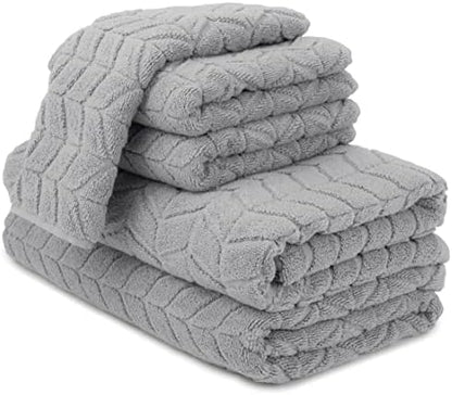 Alusa Home Ultra Soft & Stylish 700 GSM Luxury Bath Towels - 100% Zero-Twist, Long-Staple Cotton - Remarkably Absorbent & Quick Drying - 6 Piece Towel Set (Pewter Grey)