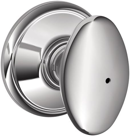 Schlage F40 SIE 625 16-080 10-027 Siena Bed and Bath Knob, Bright Chrome
