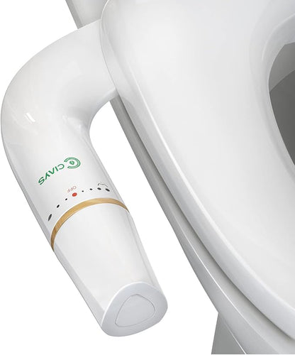 Ciays Bidet Attachment for Toilet Ultra-Slim Bidet Sprayer Non-Electric Dual Nozzle for Feminine/Posterior Wash Bidet Toilet Attachment with Pressure Controls，Bamboo/White (CIBA03)