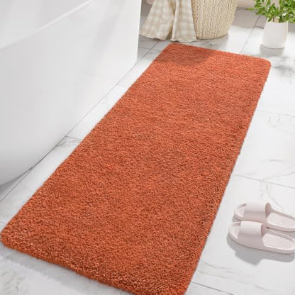 LOCHAS Bathroom Rug Runner 24x48 Inch, Bath Rugs Non Slip, Burnt Orange